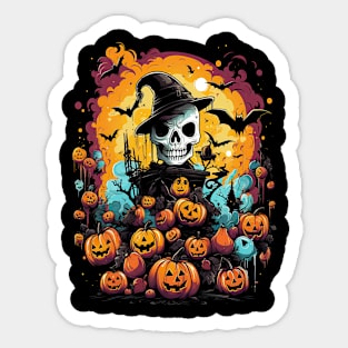 Halloween Skull Witch Sticker